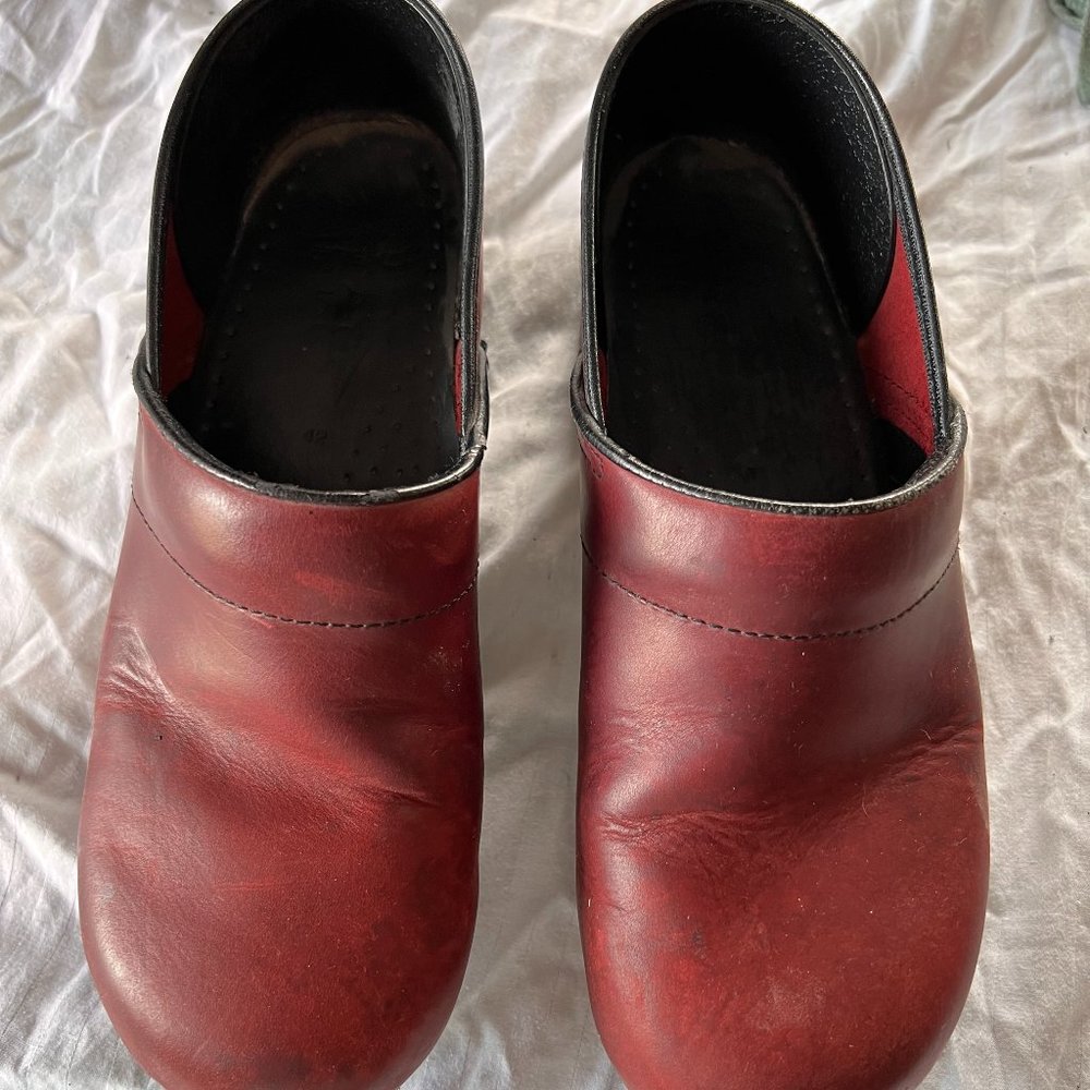 Dansko Professional Leather Clogs - Red - Size 42… - image 1
